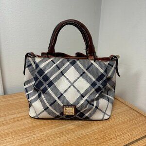 Dooney & Bourke Blue White Plaid Mini Barlow Satchel Bag Pures **READ